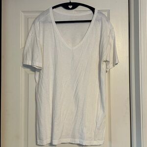 Aerie White V-Neck T-Shirt